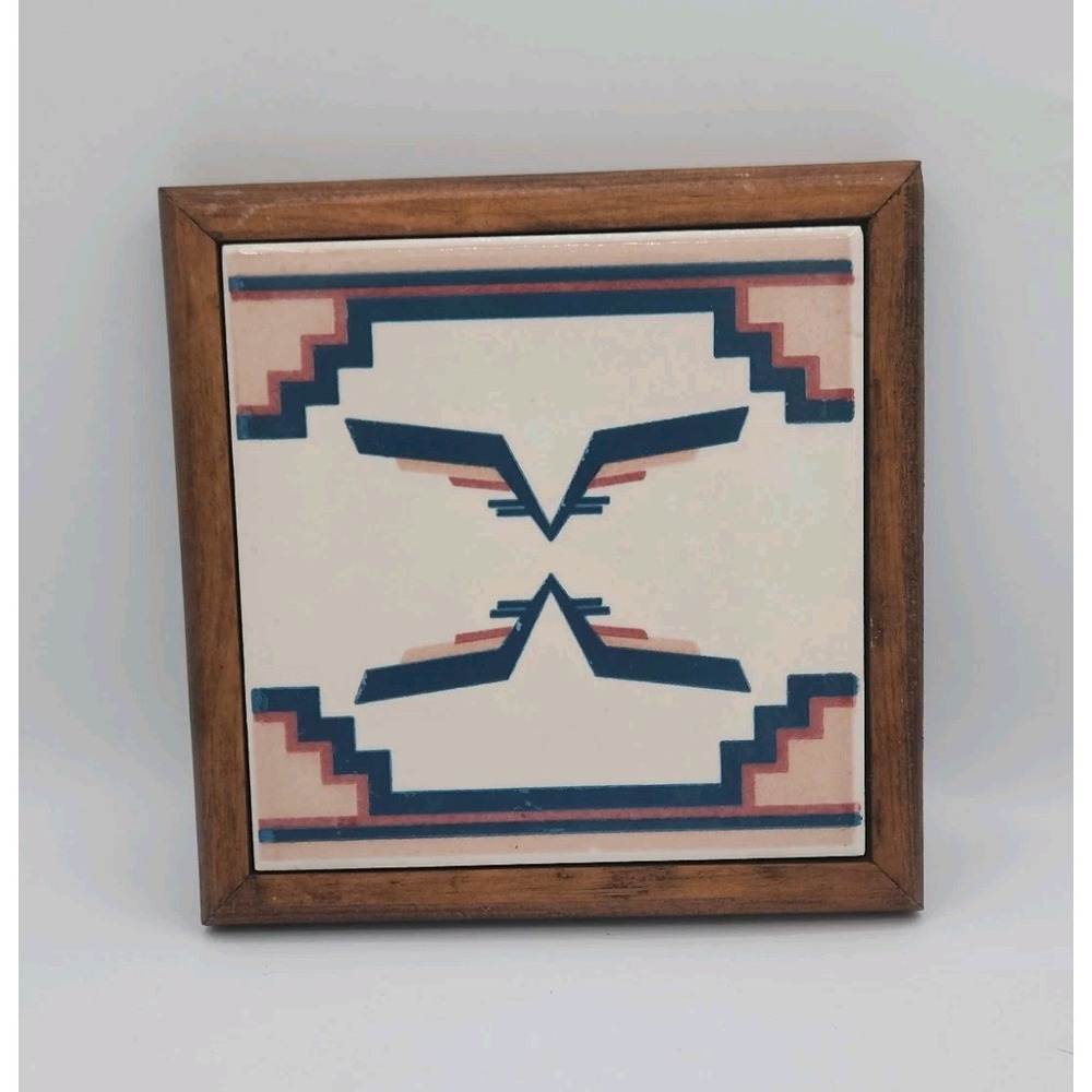 Southwestern‎ Native American Geometric and Thunderbird-inspired Framed Tile